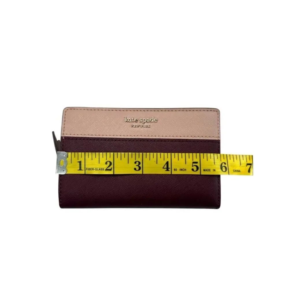 Kate Spade Cameron Two Tone Bifold Wallet Mulberry Smoke